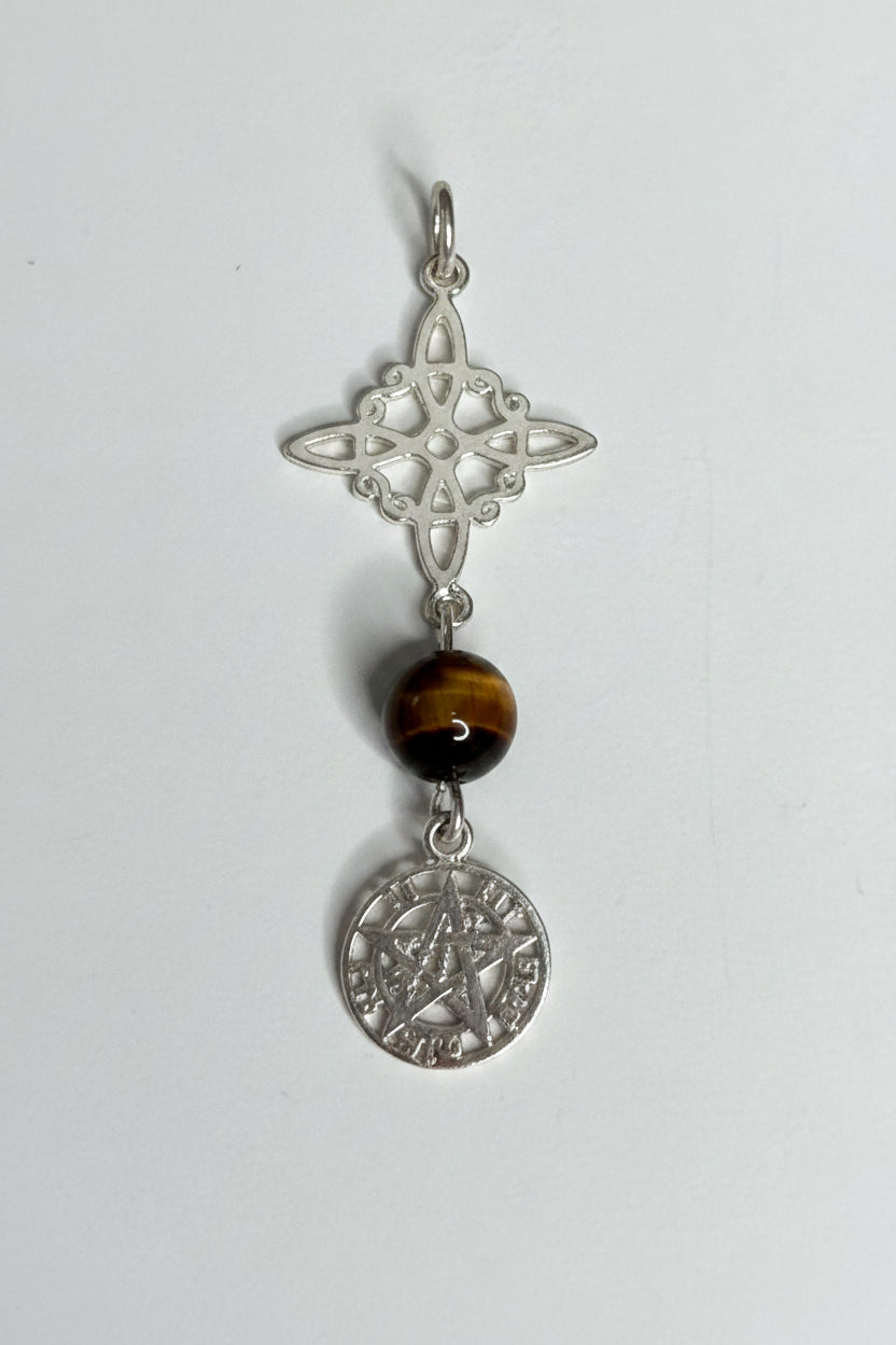 Colgante Doble Protección Nudo de Brujas con Tetragramatón