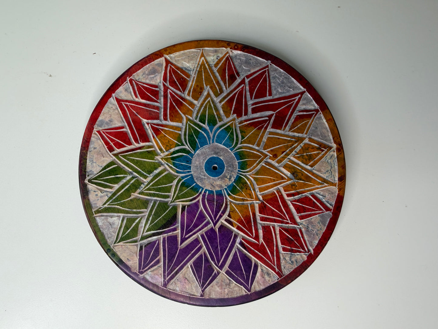 Porta Incienso · Flor Multicolor