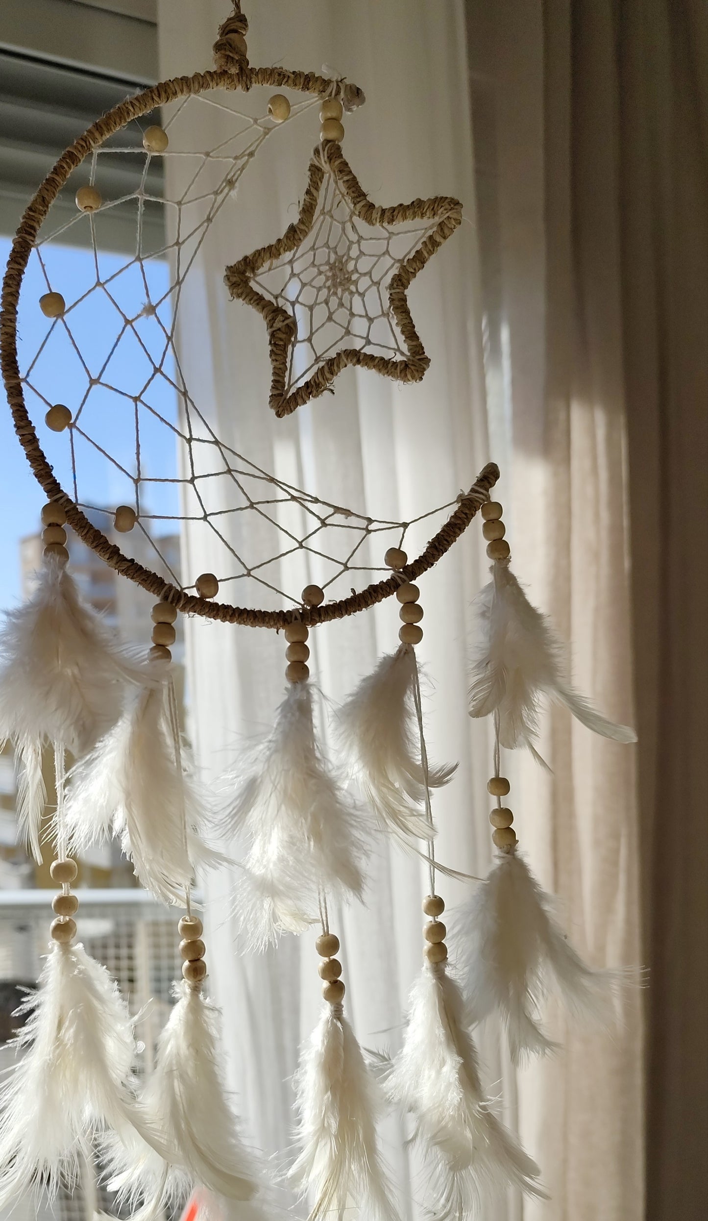 Luna y Estrella Blanco | Atrapasueños