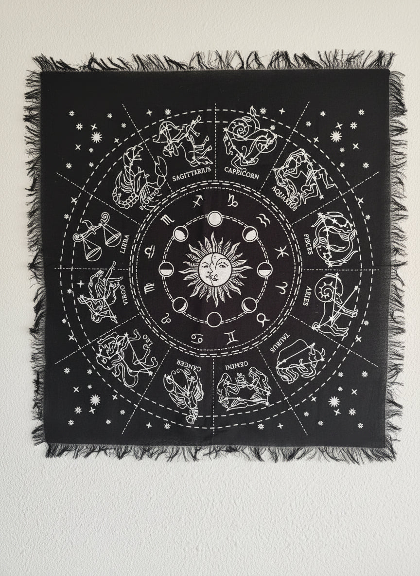 Mantel de Altar o Tapete de Tarot Horóscopo