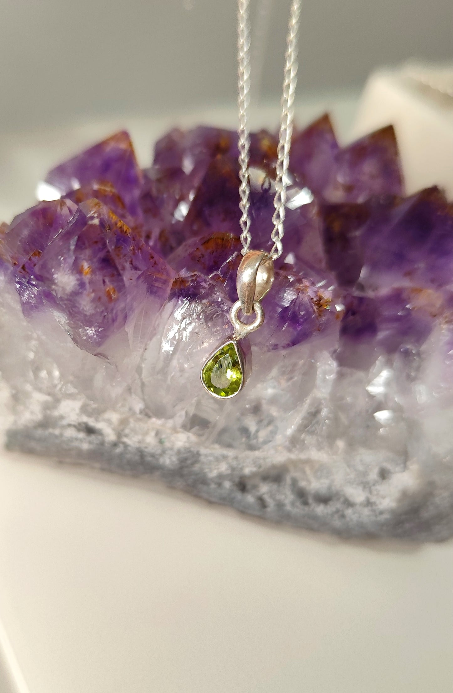 Colgante Olivino en Plata de Ley