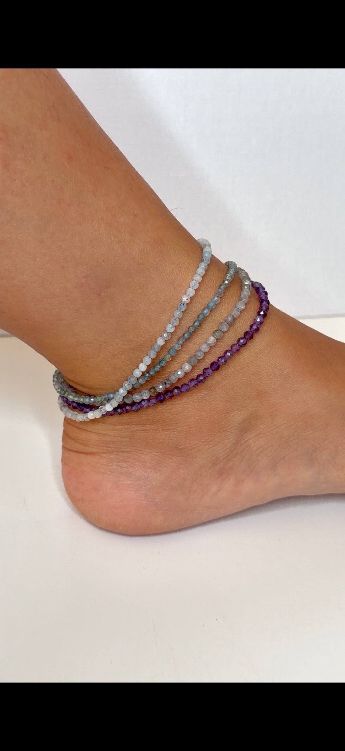 Tobillera Mineral Facetado | Plata de Ley 925