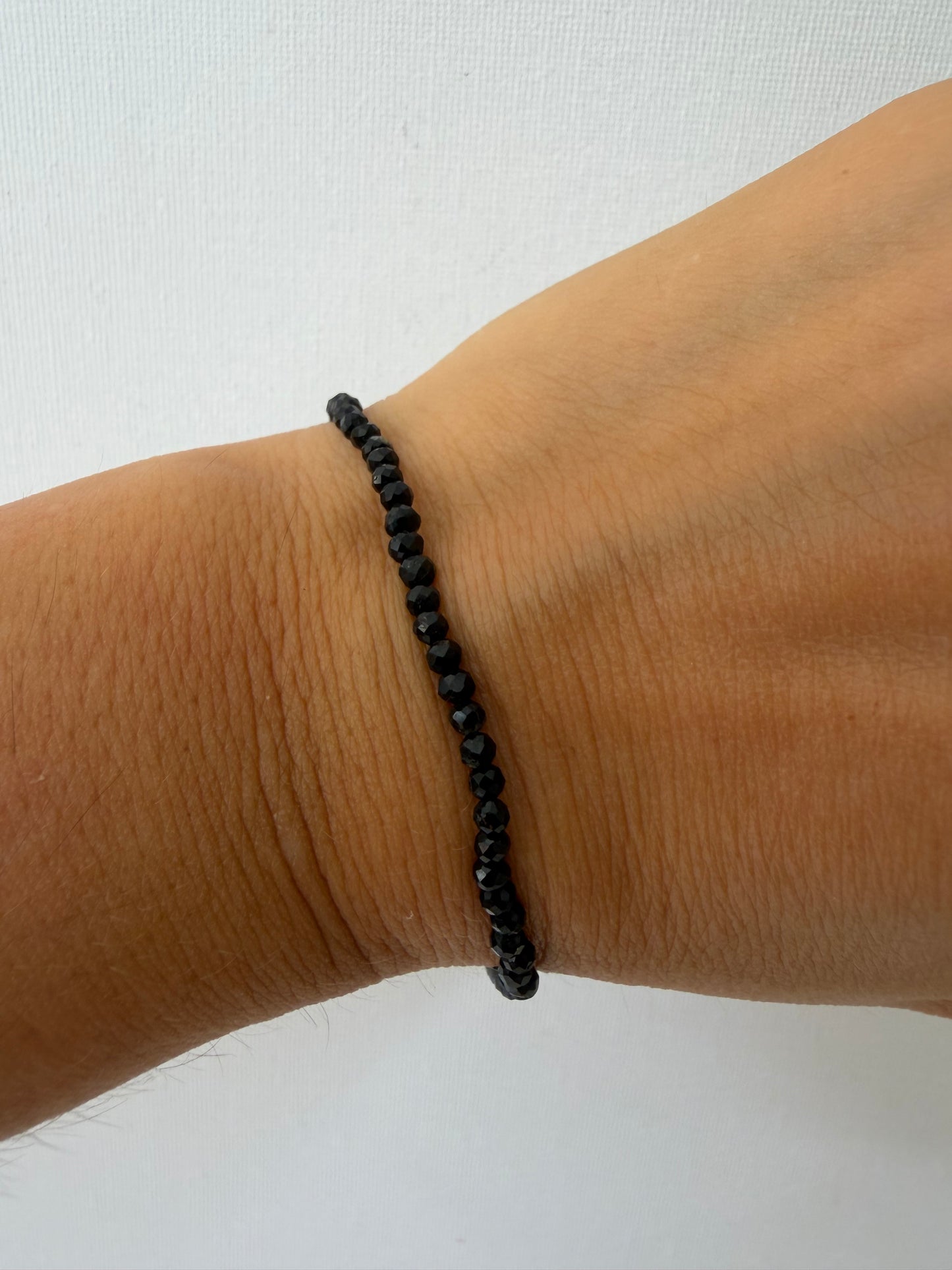 Pulsera Facetada Turmalina Negra | Protección-Enraizamiento