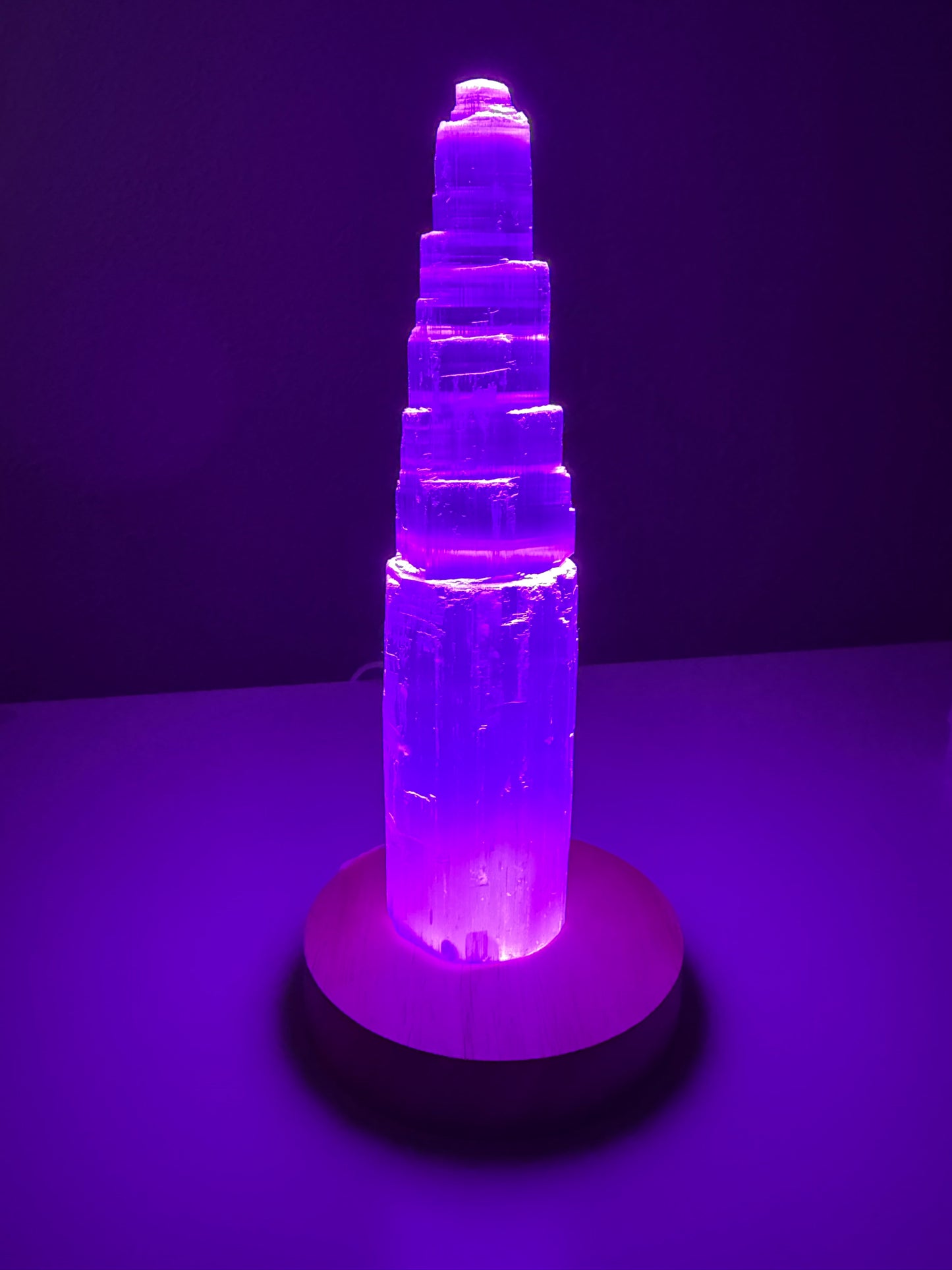 Lámpara Selenita | Base de Colores