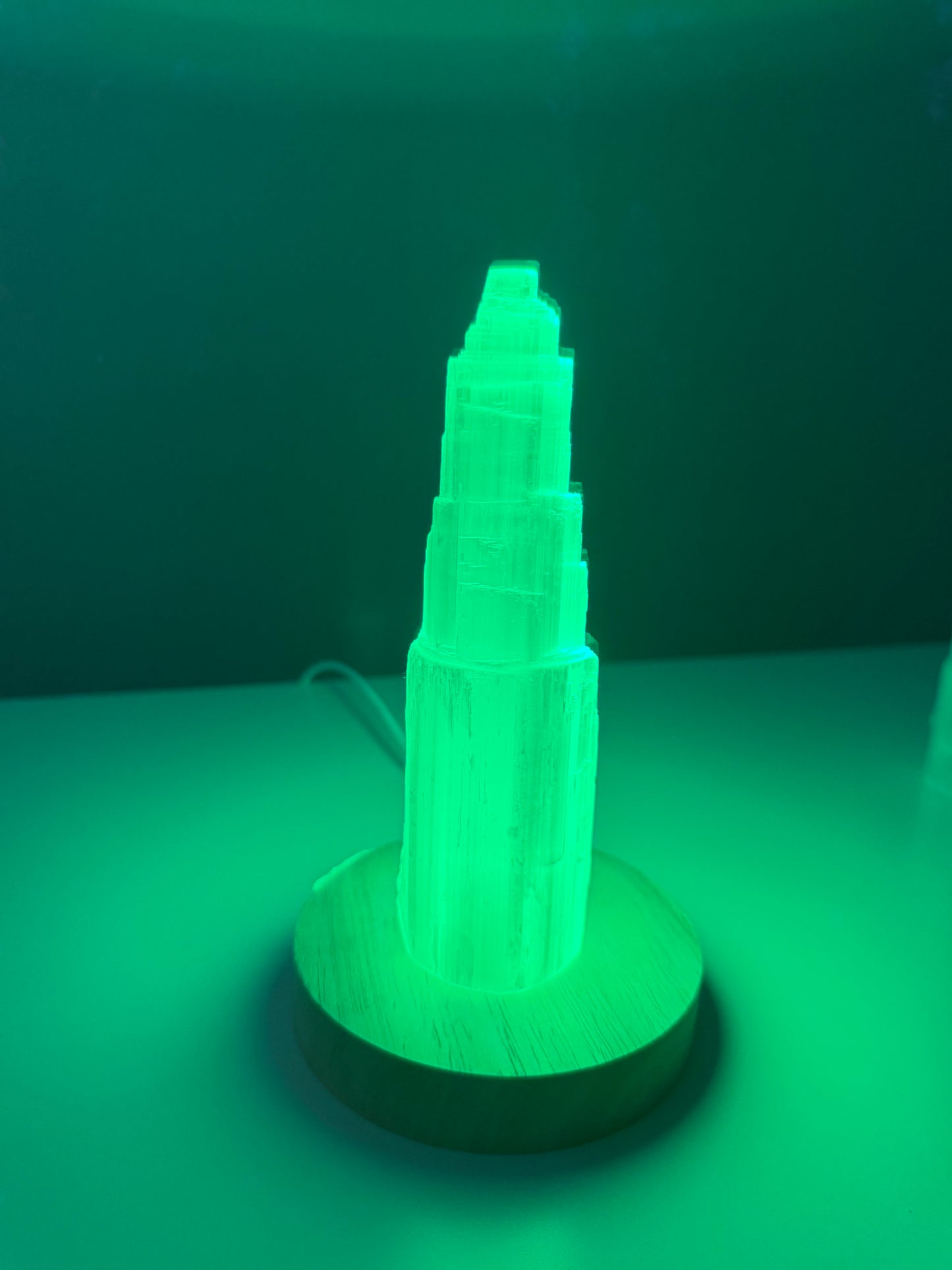 Lámpara Selenita | Base de Colores