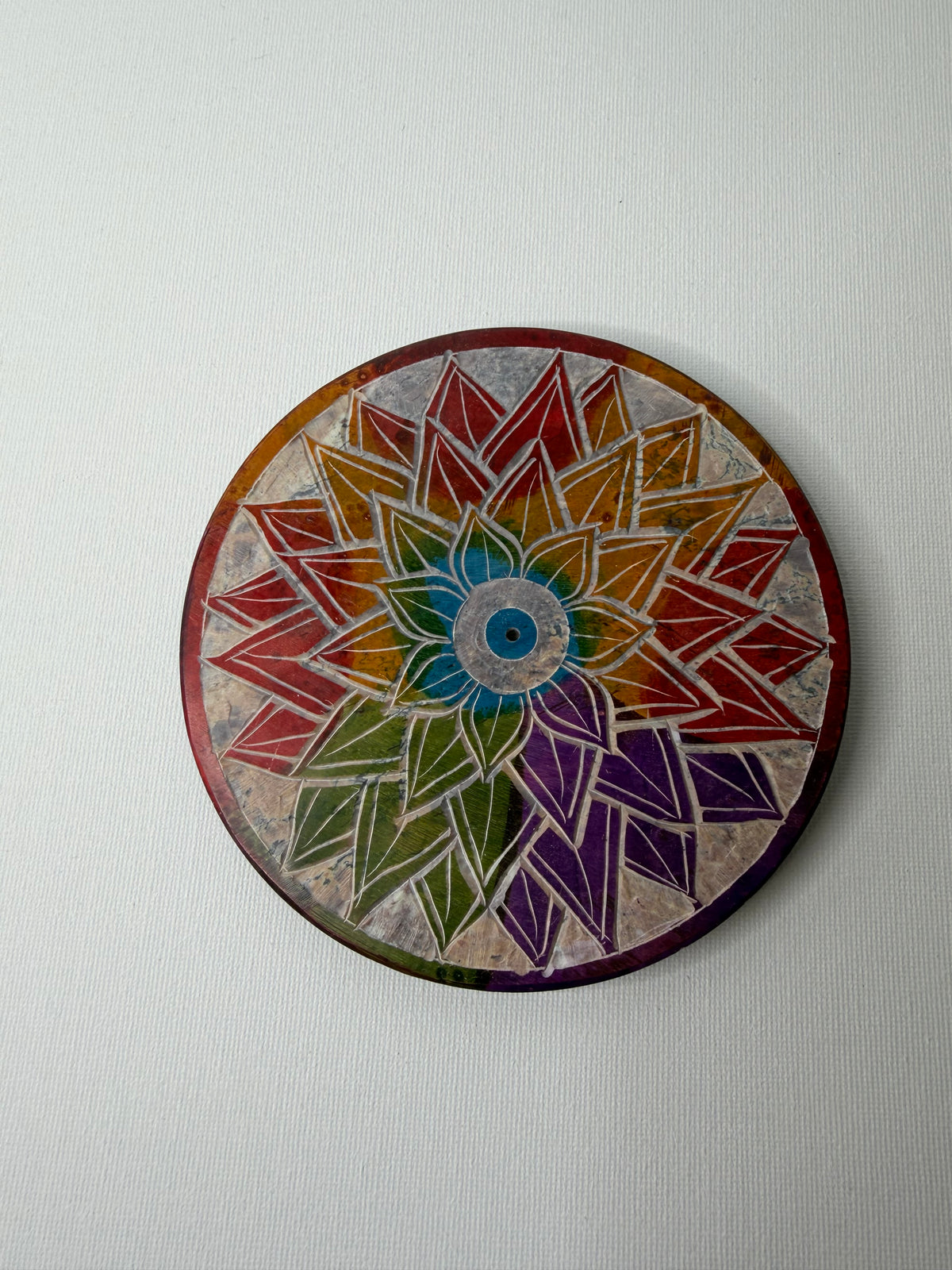 Porta Incienso · Flor Multicolor
