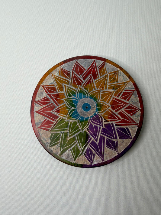 Porta Incienso · Flor Multicolor