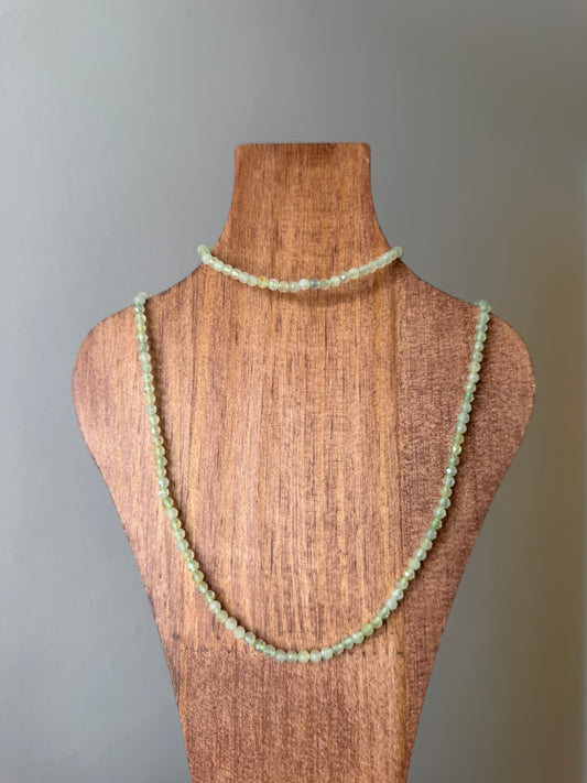 Pulsera Facetada Prehnita | Serenidad-Sanación
