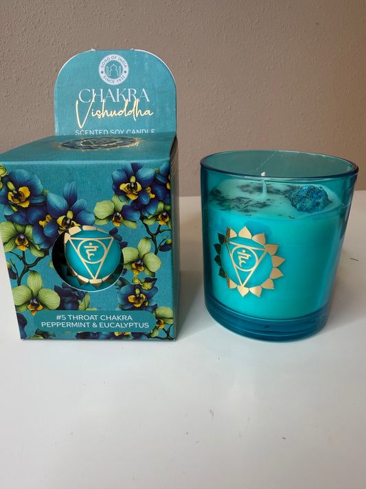 Vela de Soja Perfumada con Menta y Eucalipto| Chakra 5 (Garganta)