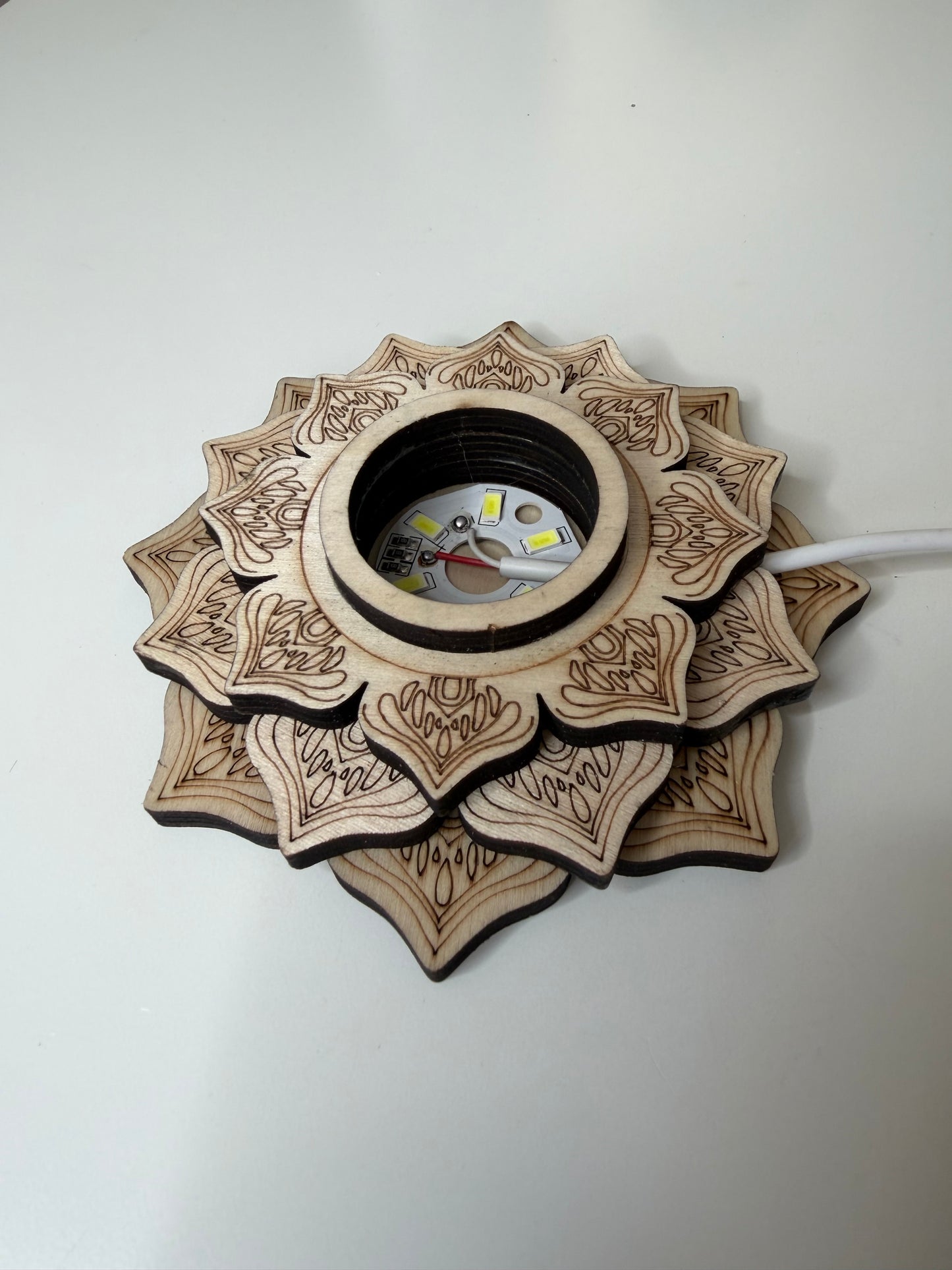 Lámpara Selenita | Base Mandala