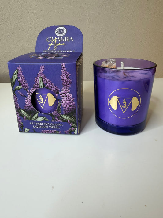 Vela de Soja Perfumada con Lavanda| Chakra 6 (3er Ojo)