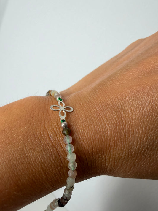 Pulsera Sigilo con Mineral Natural Facetado | Plata de Ley 925