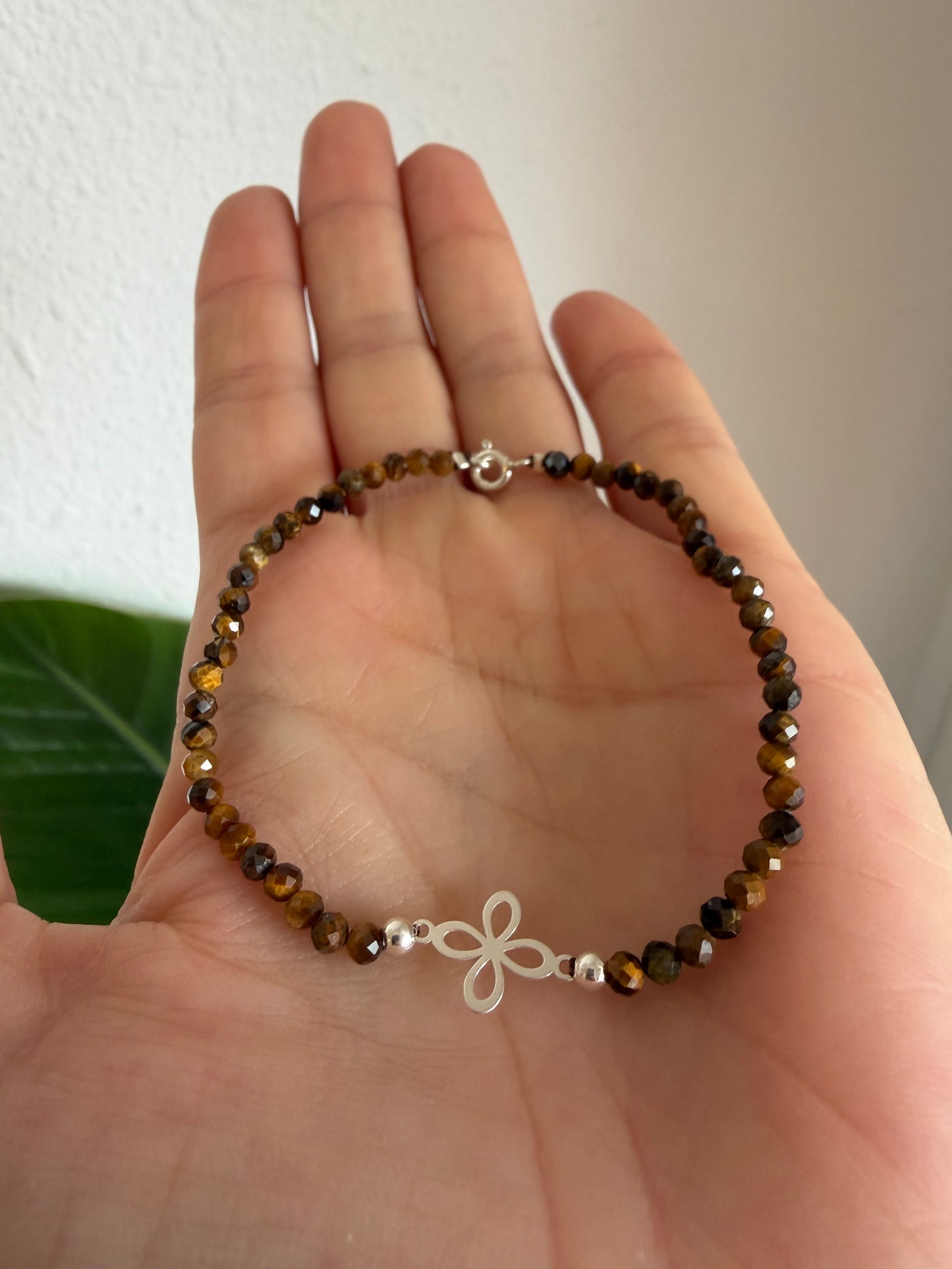 Pulsera Sigilo con Mineral Natural Facetado | Plata de Ley 925