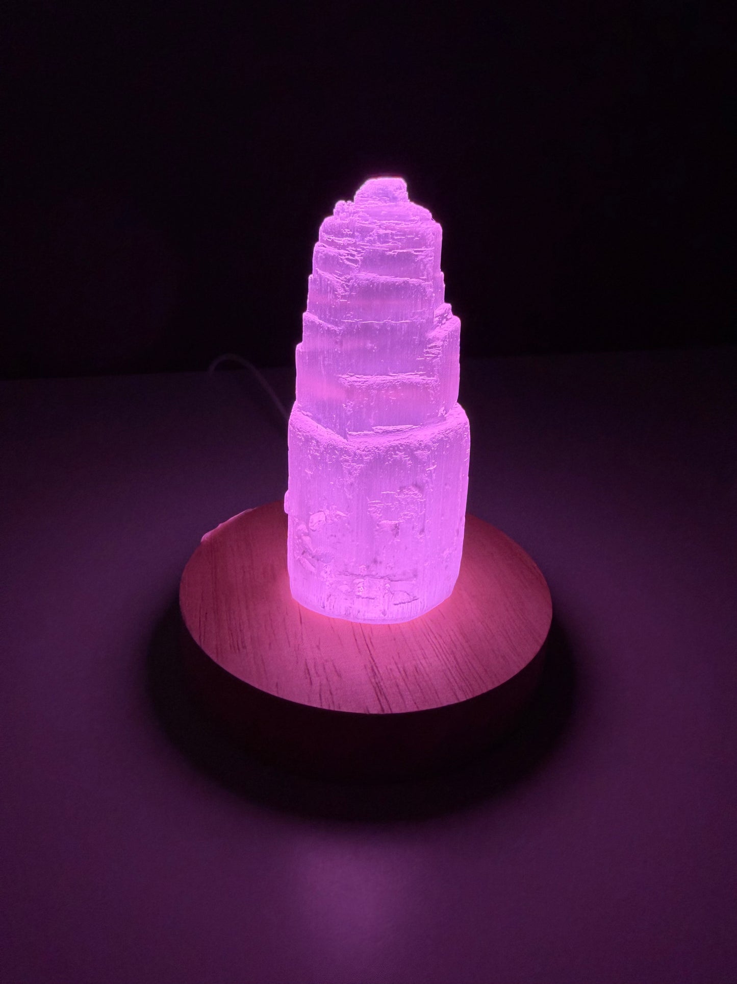 Lámpara Selenita | Base de Colores