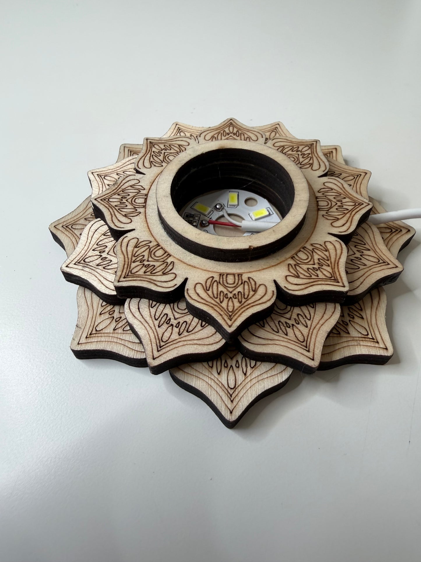 Lámpara Selenita | Base Mandala
