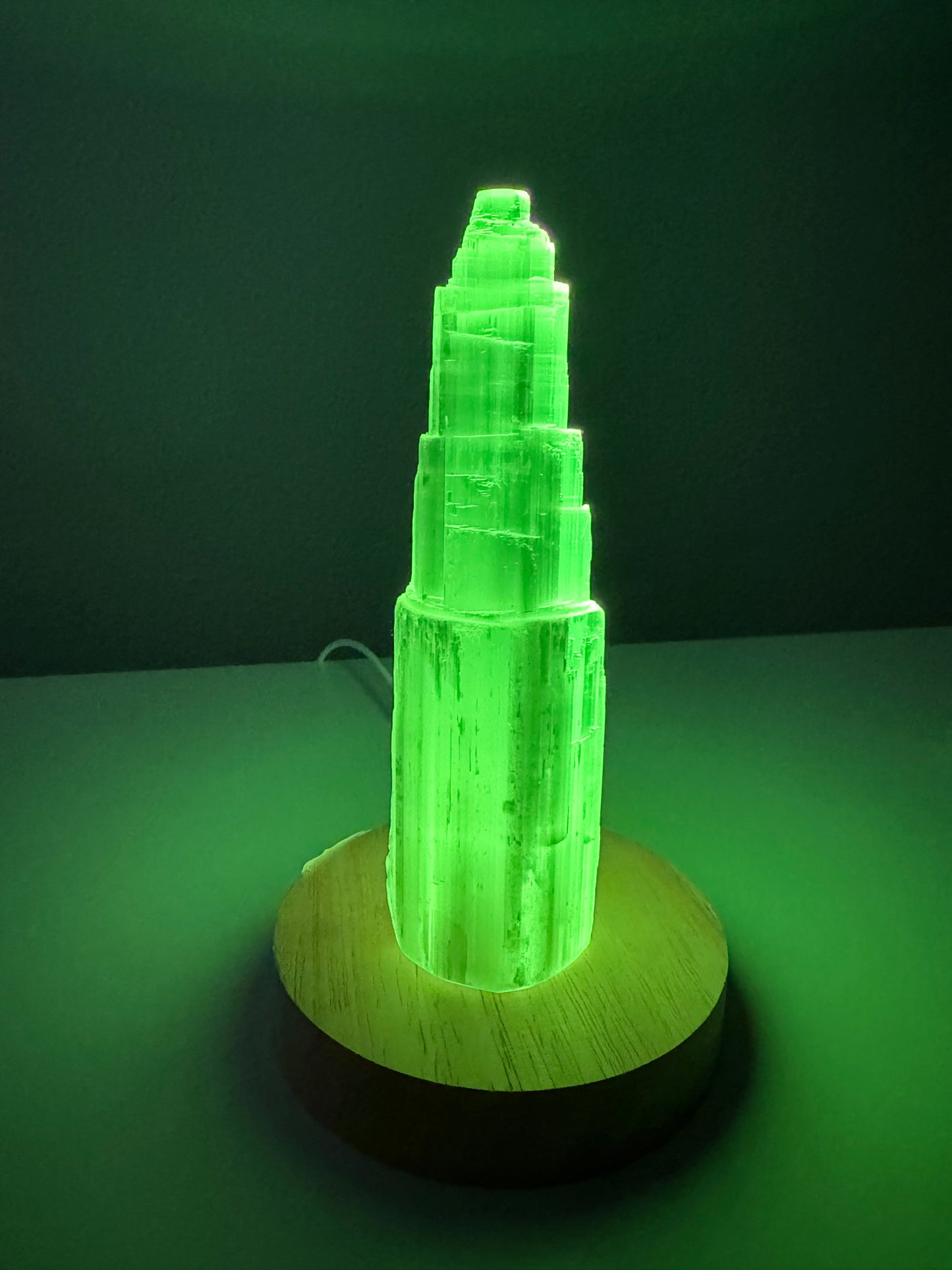 Lámpara Selenita | Base de Colores