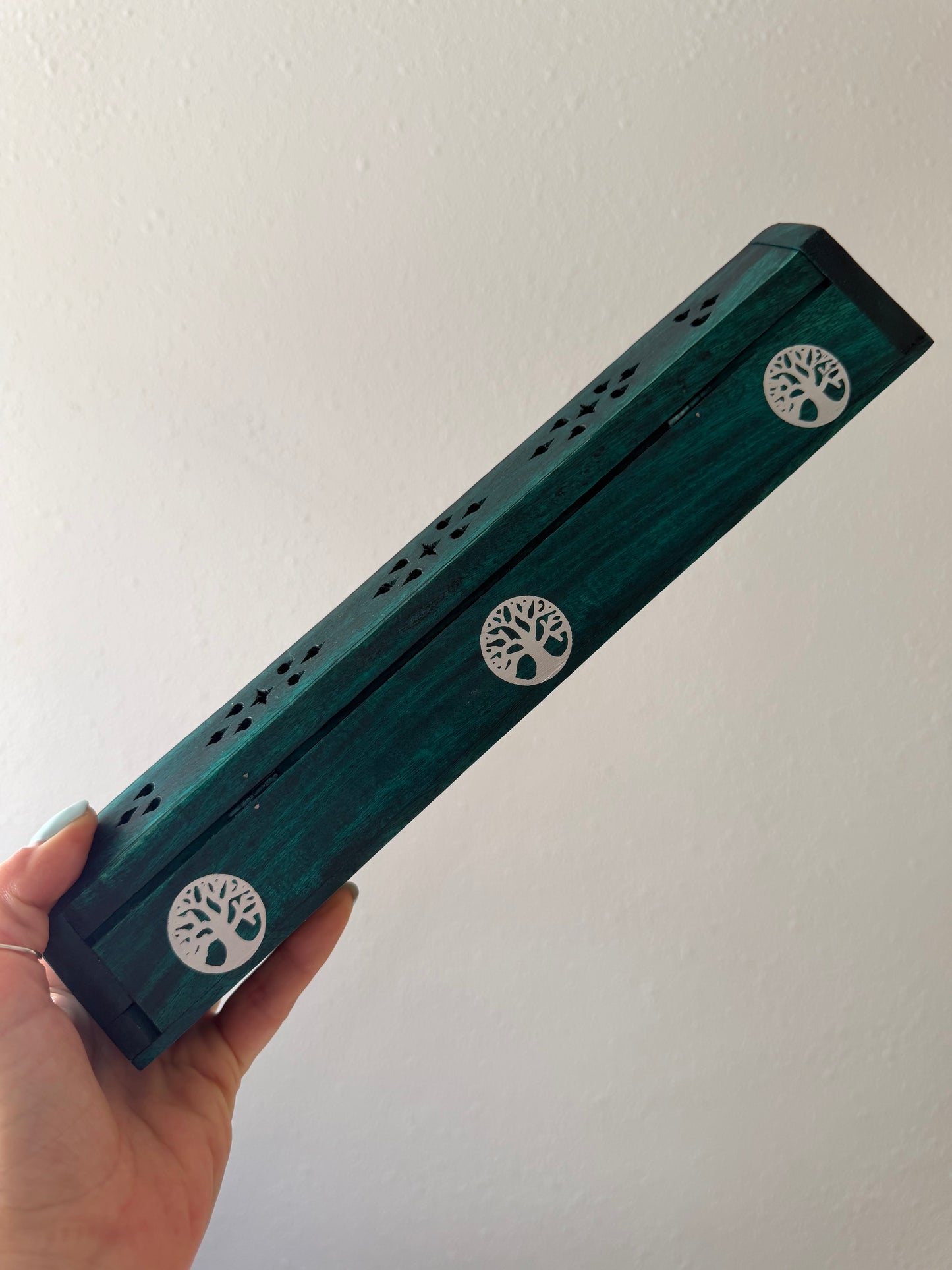 Porta Incienso Madera Estilo Caja