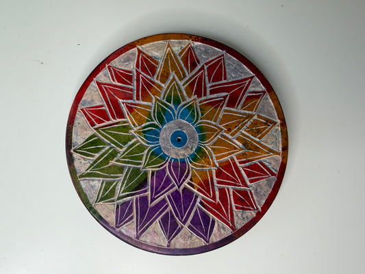 Porta Incienso · Flor Multicolor