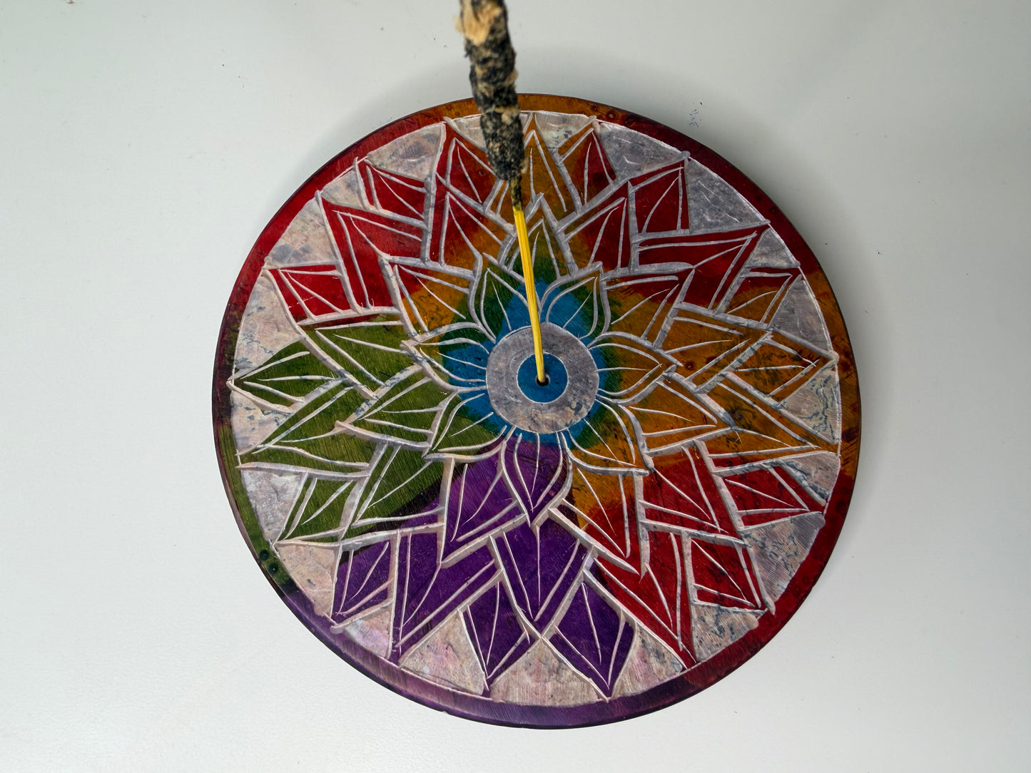 Porta Incienso · Flor Multicolor