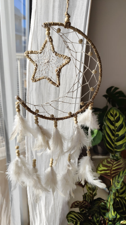 Luna y Estrella Blanco | Atrapasueños