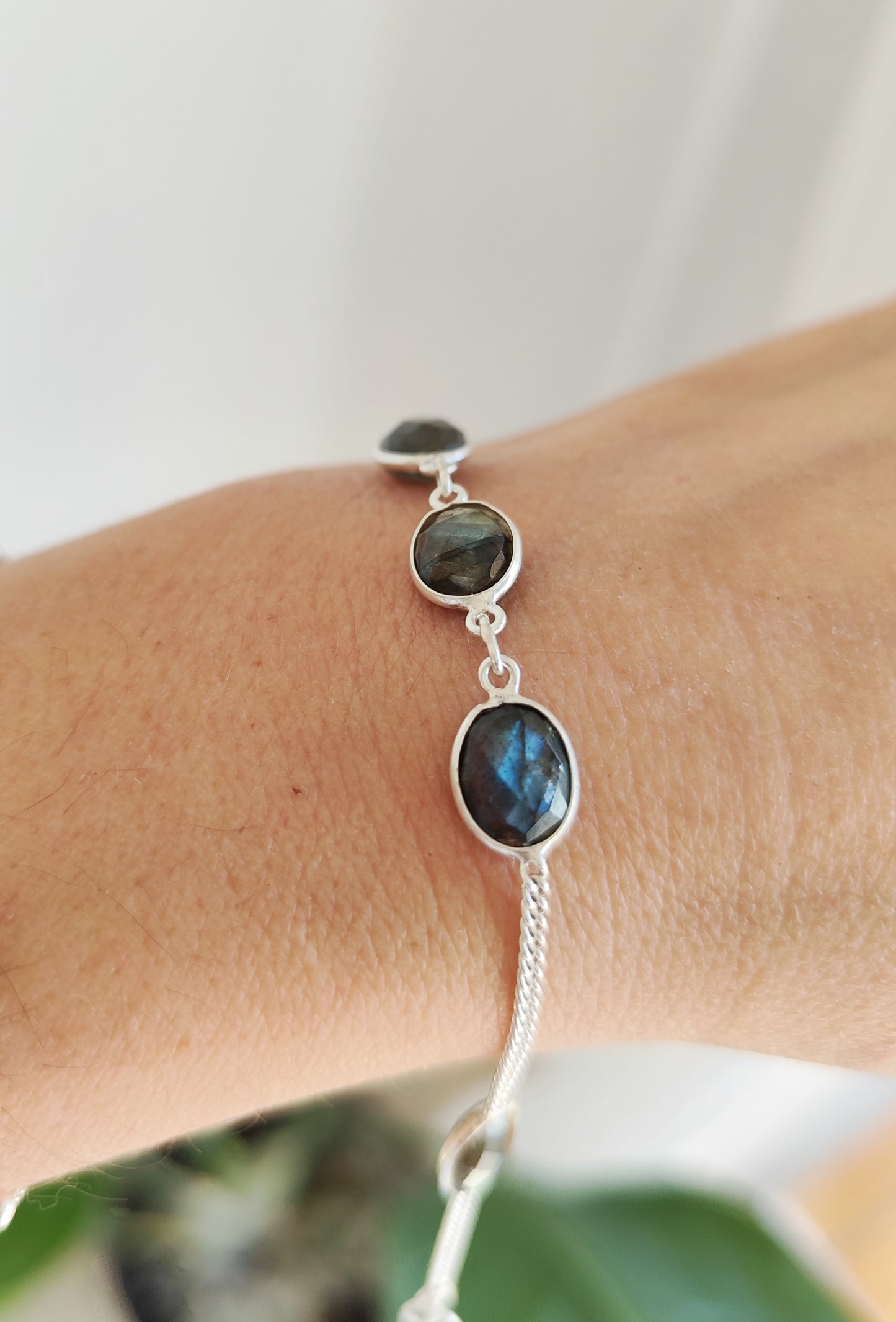 Pulsera Minerales en Plata de Ley 925