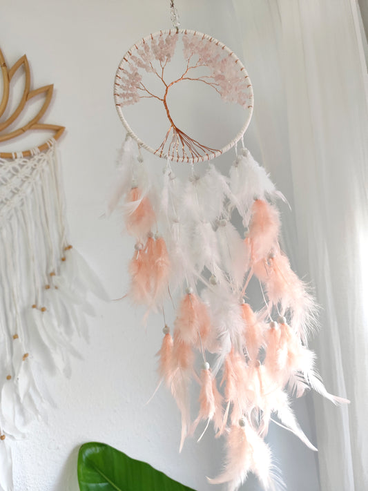 Árbol de la Vida con Cuarzo Rosa| Atrapasueños