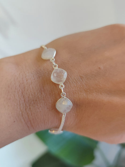 Pulsera Minerales en Plata de Ley 925