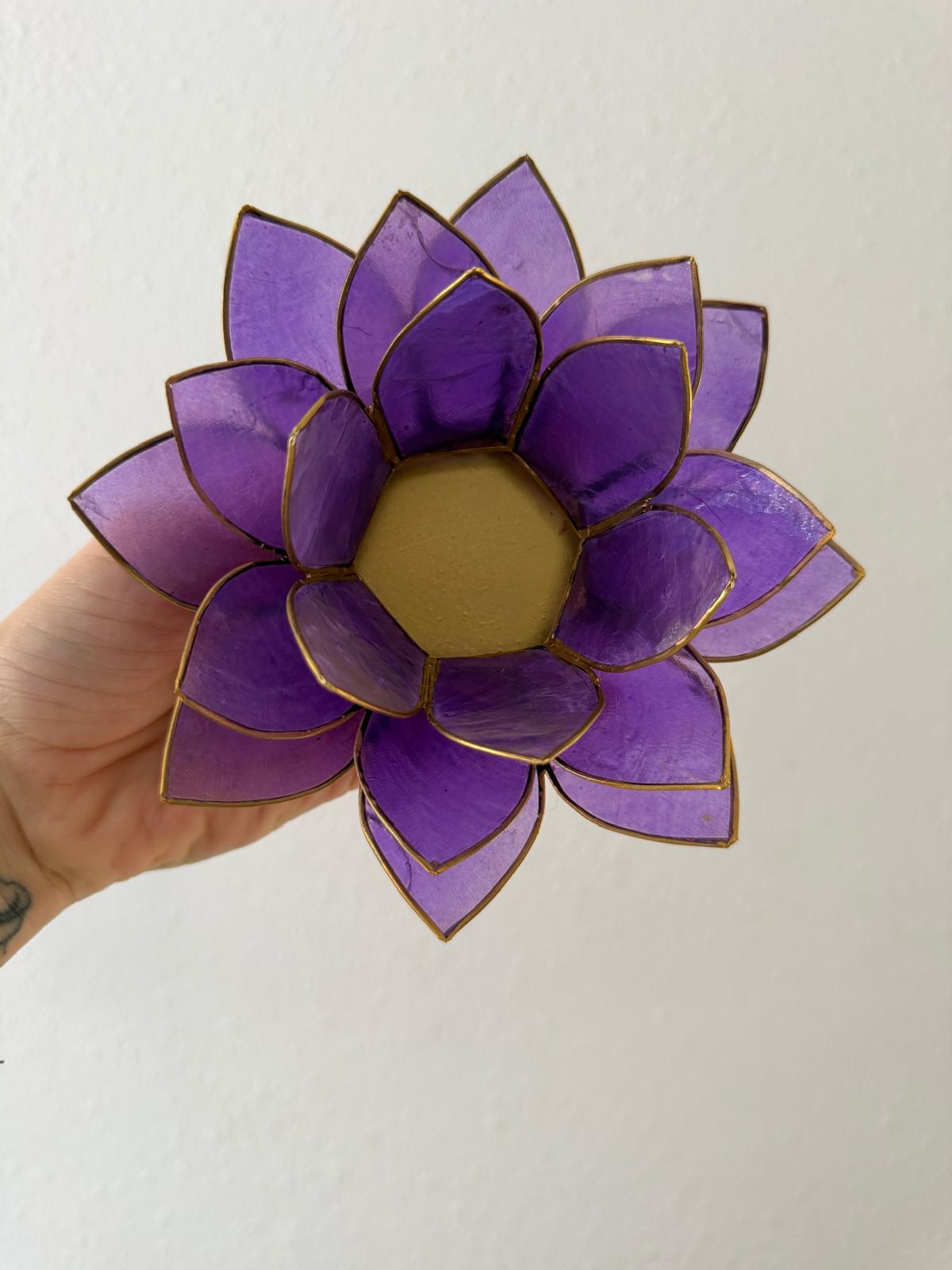 Portavelas Flor de Loto Azul Fantasía