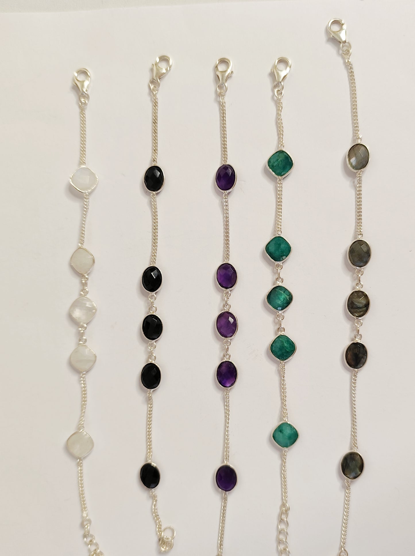 Pulsera Minerales en Plata de Ley 925